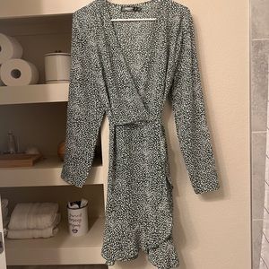 Misguided Green and White Dress